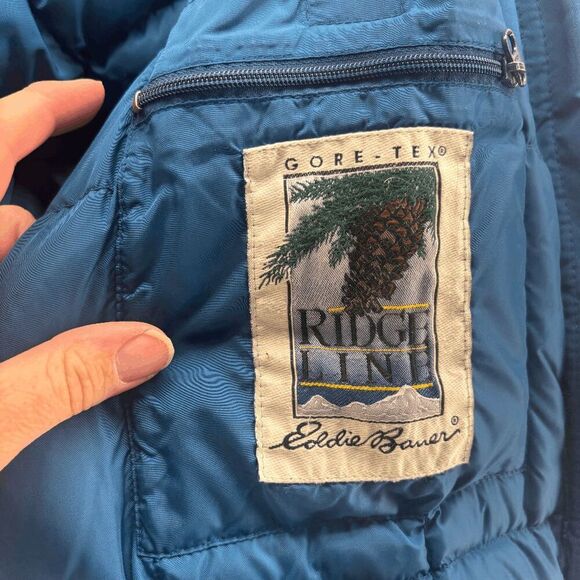 VTG Eddie Bauer Jacket Goose Down Mens Medium Ridge Line Gore-Tex Coat Puffer - Picture 8 of 11